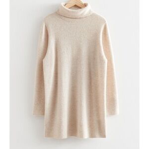 & other stories relaxed wool knit turtleneck dress